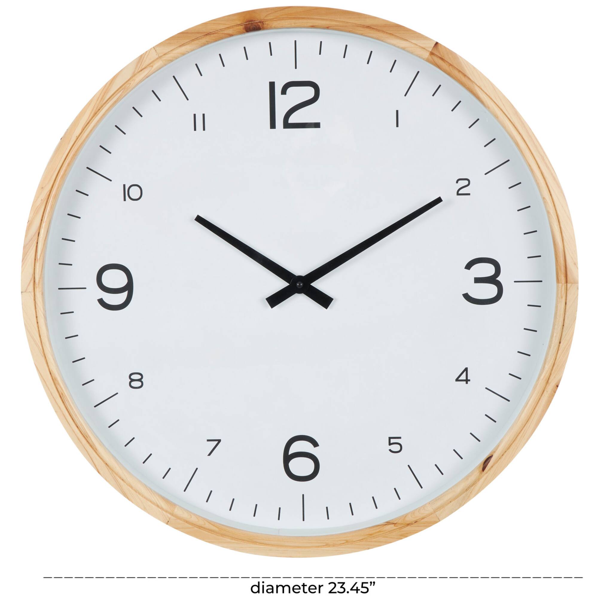 23" Light Brown Framed Wall Clock